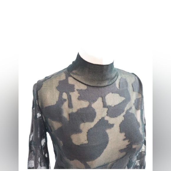 COS Abstract Art Detail Sheer Roll-neck Jumper - Picture 6 of 8